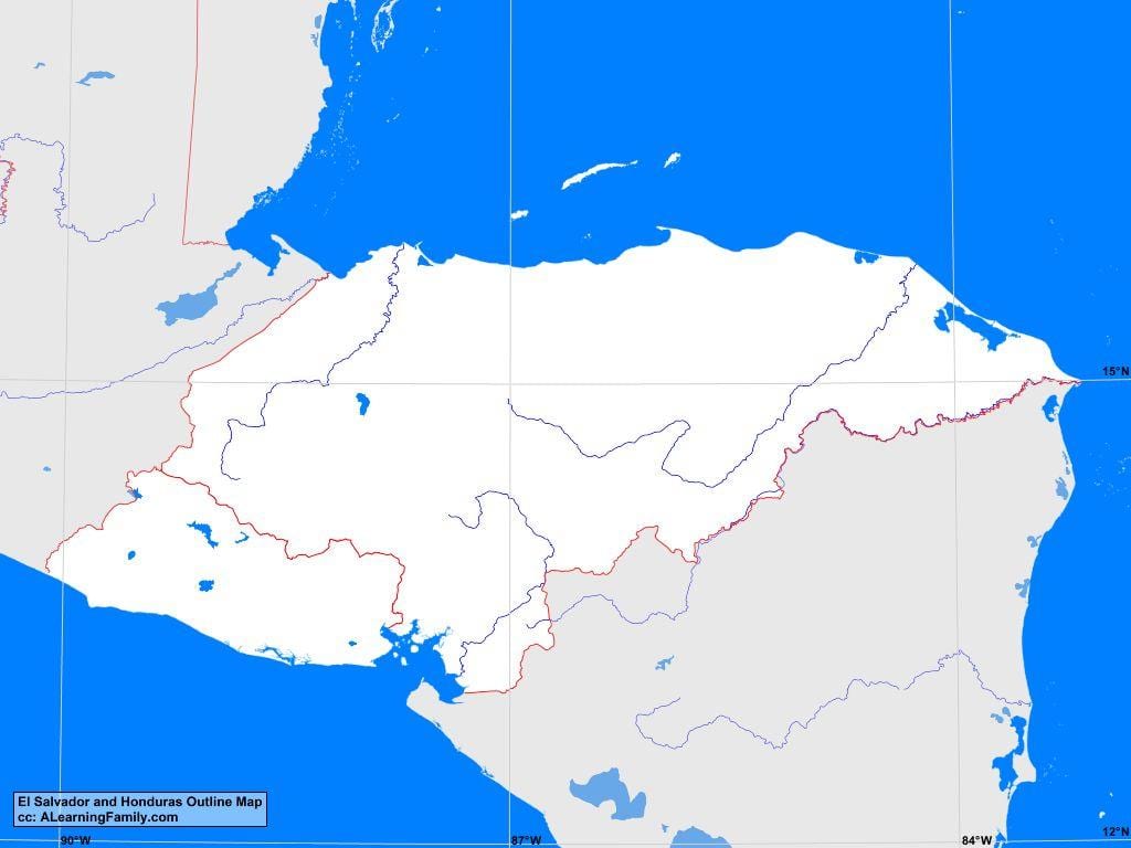 Honduras tyhjä kartta