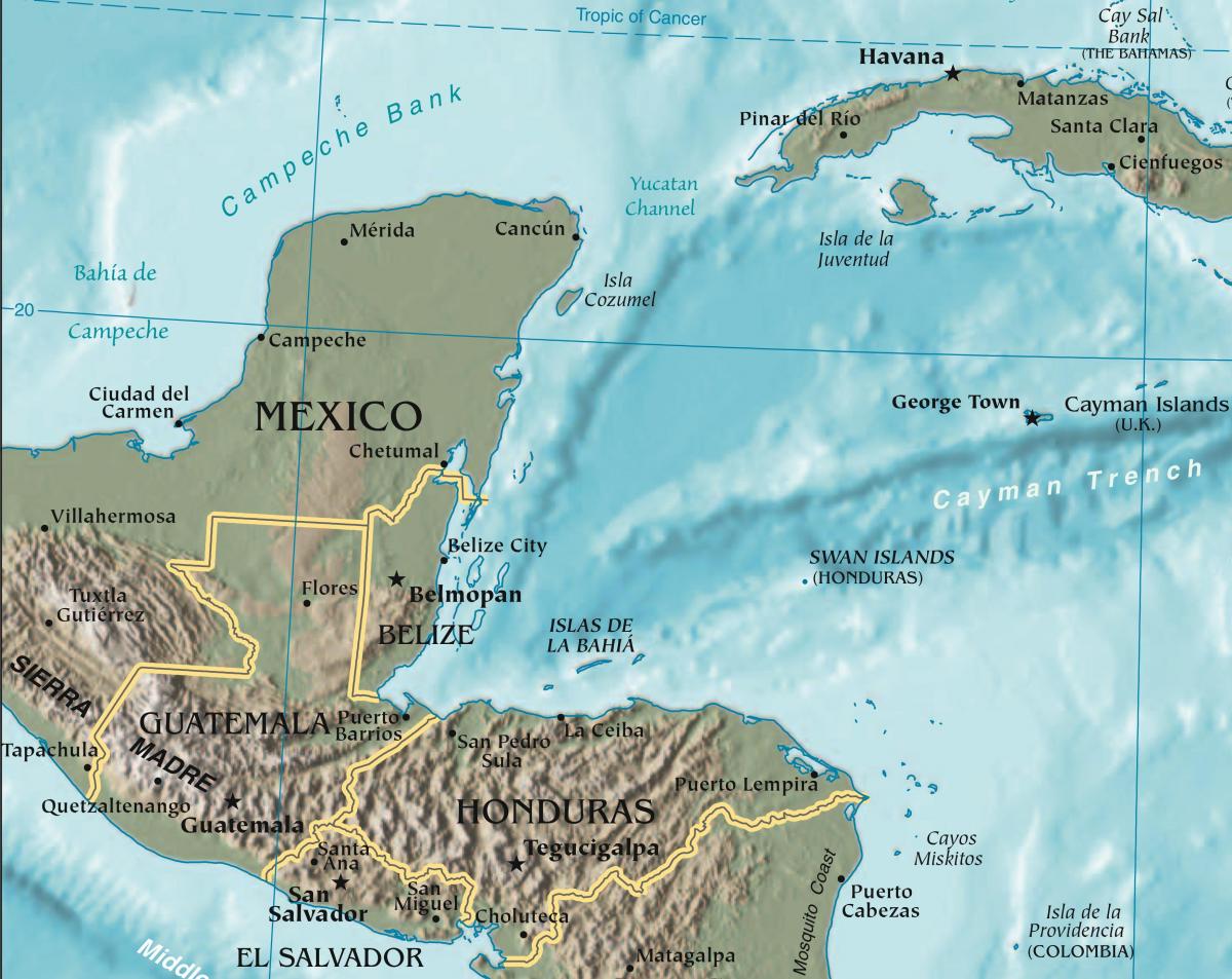 kartta lahden Honduras
