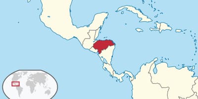 Kartta Honduras mantereella
